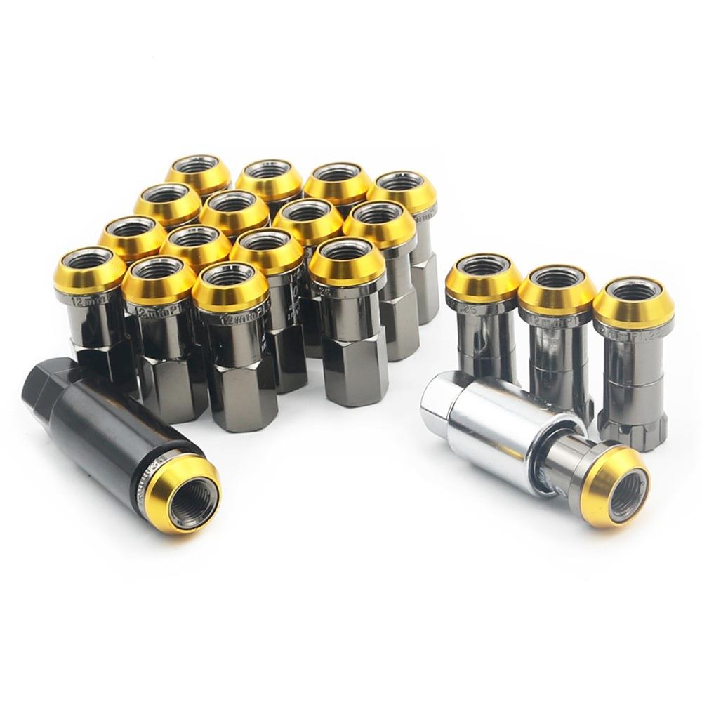 赛车改装母车轮螺母铬钛合金涂层防盗耳螺母锁具M12x1.25 M12x1.5