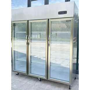 双门冷藏展示柜冰箱立式商用三门冷柜大容量蔬菜水果保鲜柜点菜柜