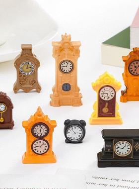 创意古典覆古老式时钟闹钟 娃娃屋diy装饰品配件迷你桌面小摆件