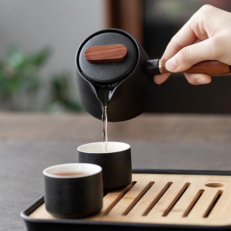 陶瓷茶杯侧把壶一壶四杯旅行功夫茶具套装家用商务水杯礼品批发