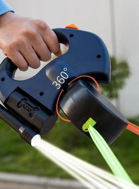 Dual Dog Rope Leash with Light Retractable Double Pet Tracti