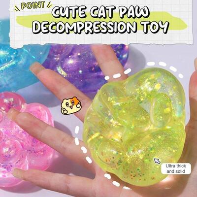 Cute Cartoon Cat Paw Squishy Toy Soft Mochi Squeeze Toy Slow