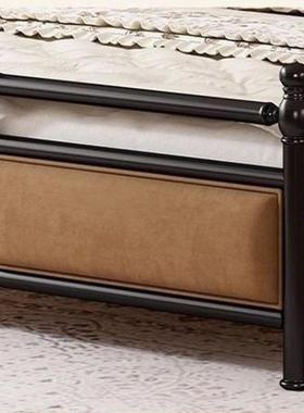 法式复74床古实木双人软靠主床黑色中风床古欧式赫本风主公卧大床