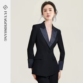 fuyao扶摇正式场合时尚，高端中式提花西装套装，女高级感通勤职业装