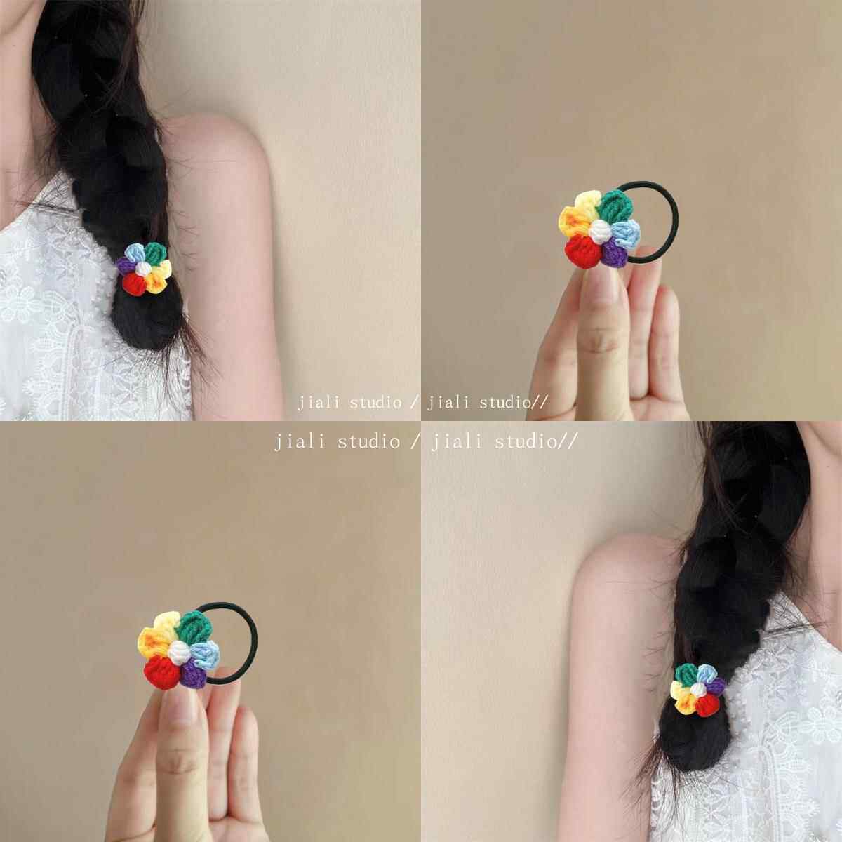 出逃公主！彩虹毛线BB发夹！