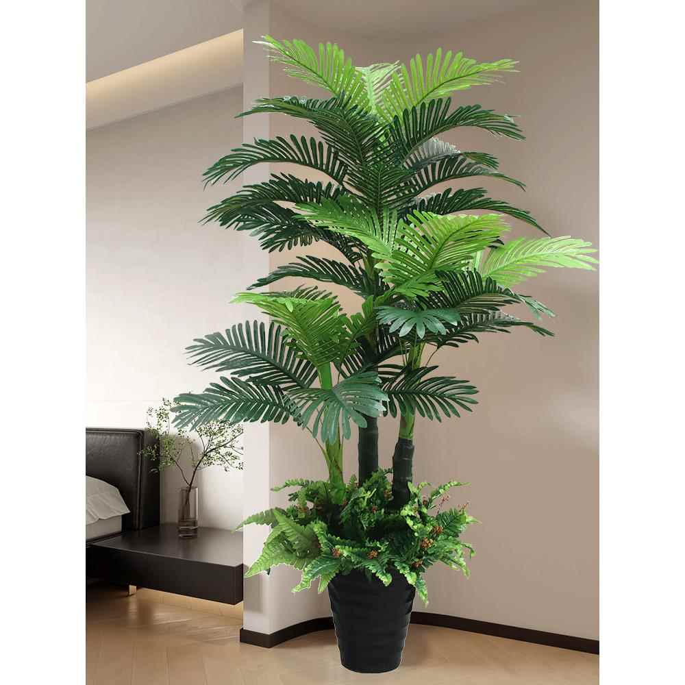 假散尾葵盆栽绿植轻奢客厅装饰落地假花摆件大型仿生植物