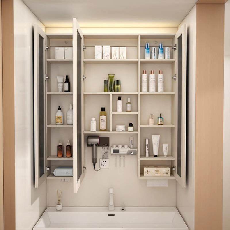 定制浴室通顶镜柜卫生间镜箱储物收纳镜子智能除雾美颜带抽纸孔