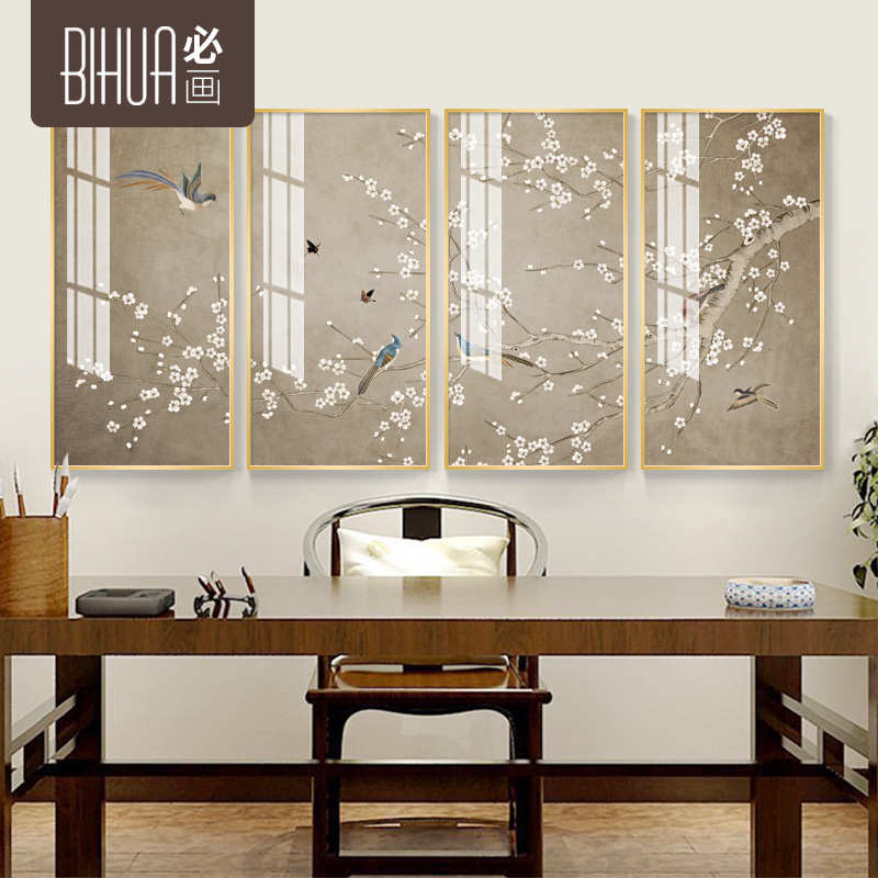 新中式装饰画鸟语花香中式客厅挂画沙发背景墙画花鸟国画