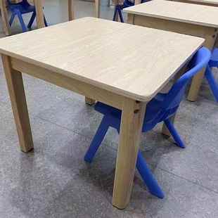 幼儿园儿童桌椅套托实木60 圆桌阅区宝宝家用玩 45小方桌育小装