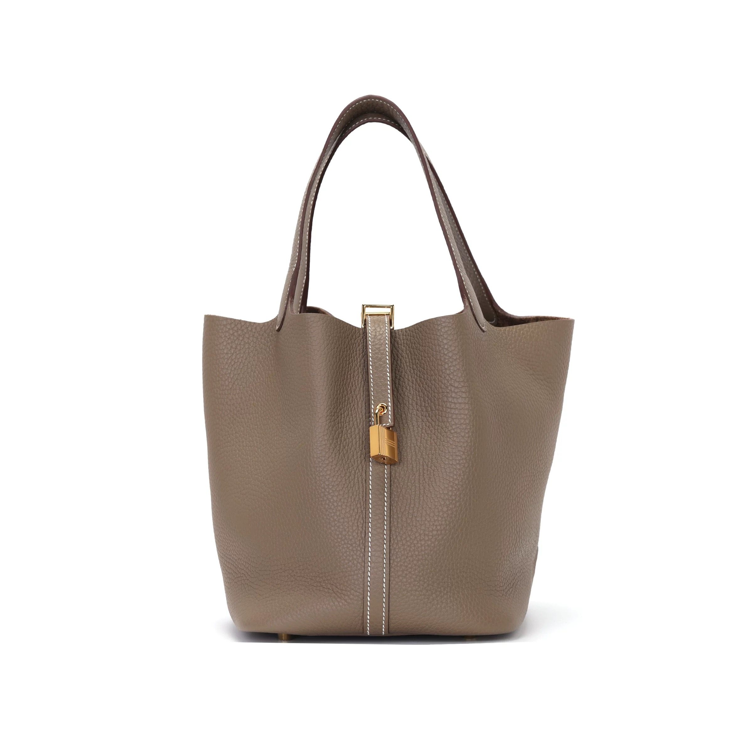 9.9新Hermes/爱马仕 22水桶包女款大象灰菜篮子小牛皮手提包,箱包皮具/热销女包/男包,二奢女士包,淘宝优惠券,粉丝福利购,淘宝优惠卷