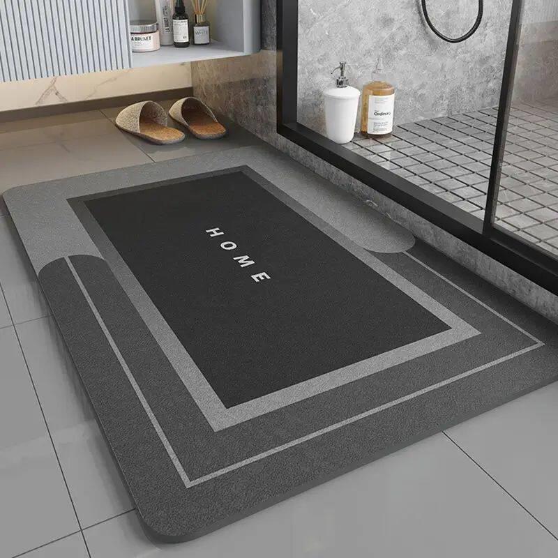 Modern simple bathroom mat absorbent diatom mud floor mat ba - 实物图