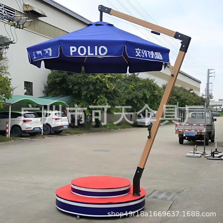 小区物业户外站岗伞遮阳棚双层站台铝吊订做广告大伞厂防风
