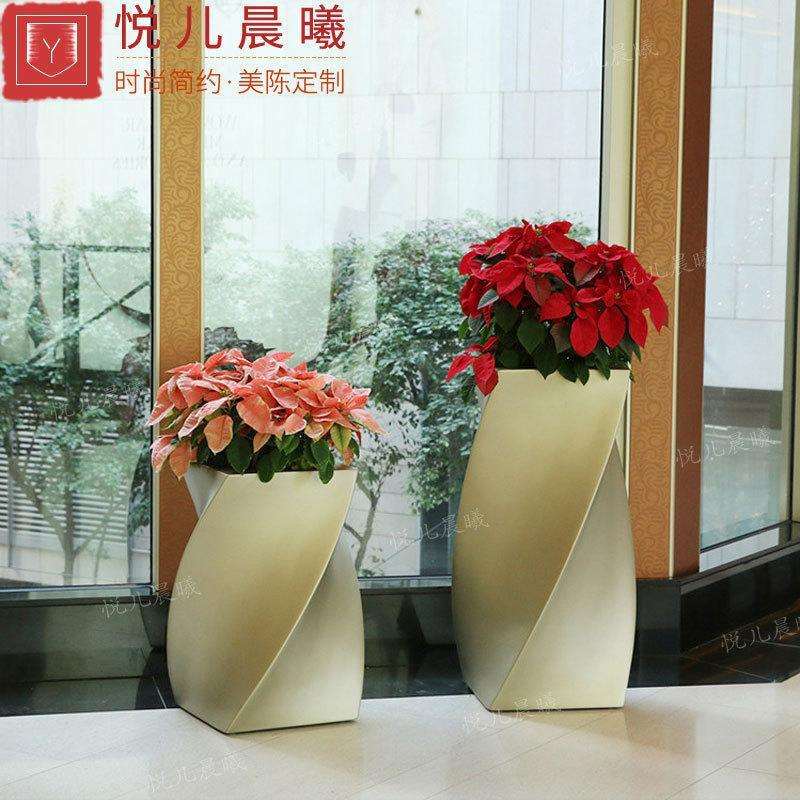 玻璃钢花盆商场美陈花缸菱形花器户外园林景观花盆组合厂家直销
