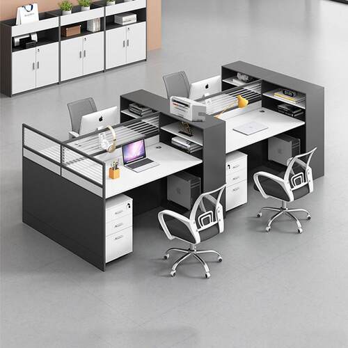 办公桌职员4人位桌椅组合简约现代2/6人位屏风工位财务桌办公家俱 - 封面