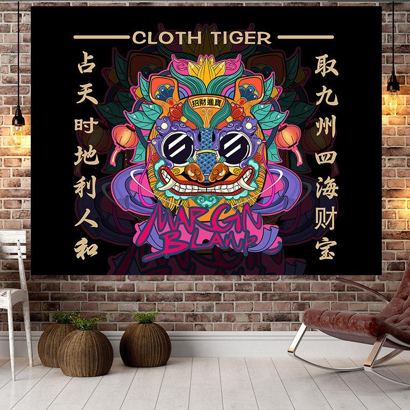 中国式潮流风挂布国潮背景布布置客厅卧室出租屋宿舍挂毯装饰画布