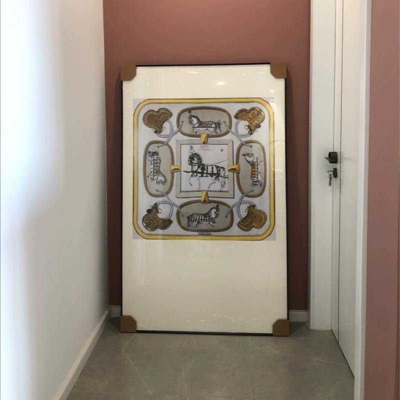 落地大幅挂画客厅餐厅轻奢竖版装饰画书房玄关马骑士现简约壁画