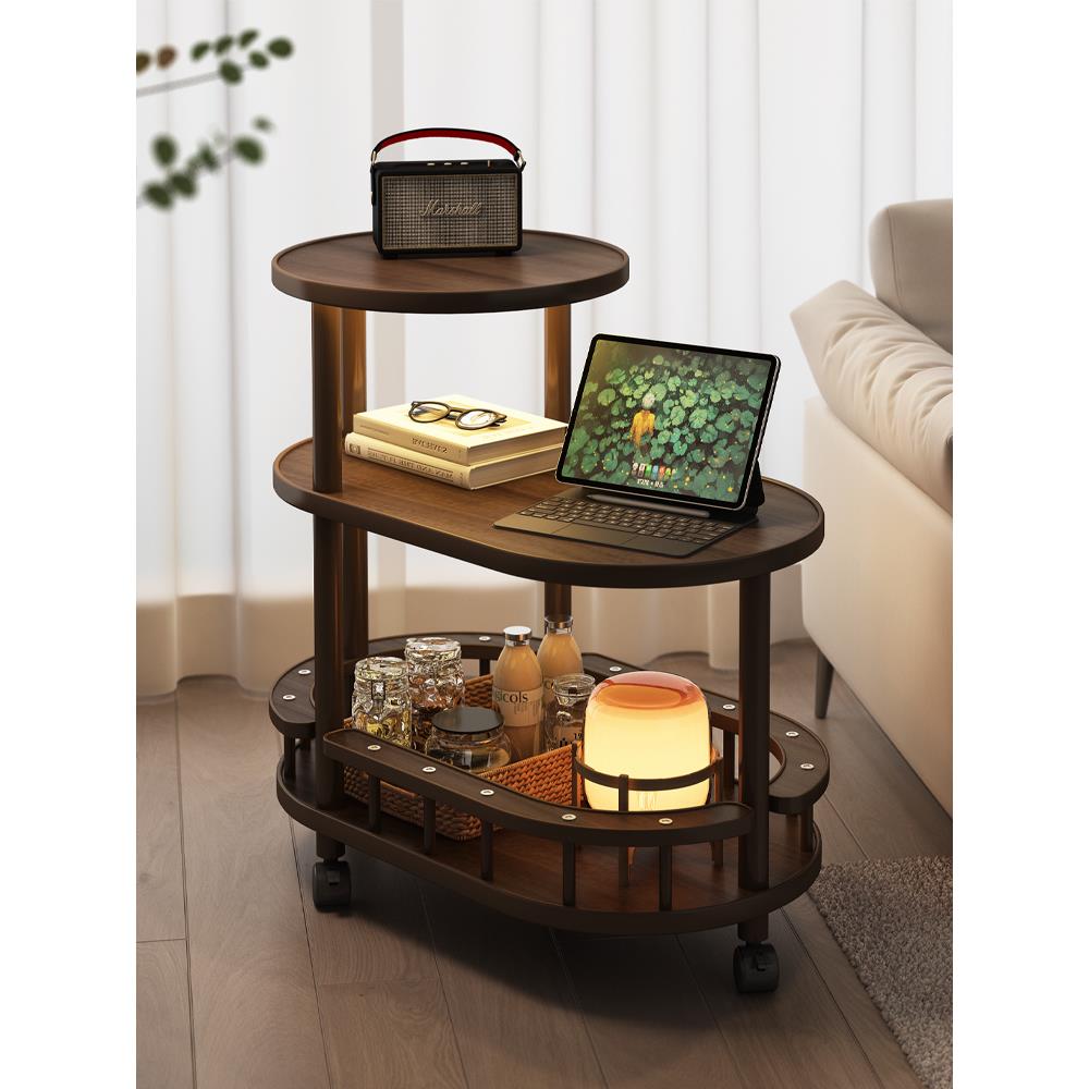 沙发边几茶几茶桌可移动客厅实木小户型侧边边柜置物柜零食小推车