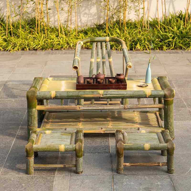 竹子榻榻米桌子楠竹小茶几桌椅组合新中式传统覆古怀旧竹制品家具