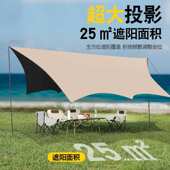户外天幕八角加厚黑胶天幕遮阳伞黑胶防水天幕露营帐帐篷遮阳天幕