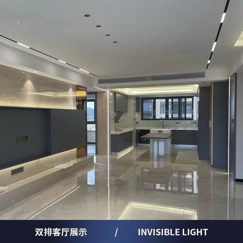 磁吸轨道灯嵌入式暗藏无主灯客厅照明家用明装射灯卧室过道线性灯