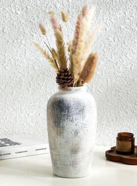 侘寂风复古陶瓷花瓶花盆插花花器装饰品客厅民宿玄关摆件高级装饰