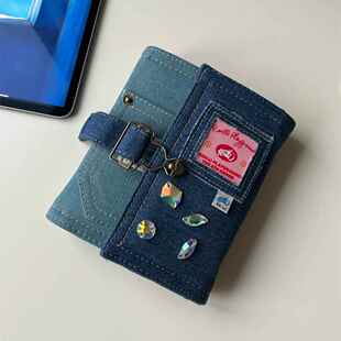 小红书同款复古A7空白内页笔记本手账本日程活页四代牛仔活页本