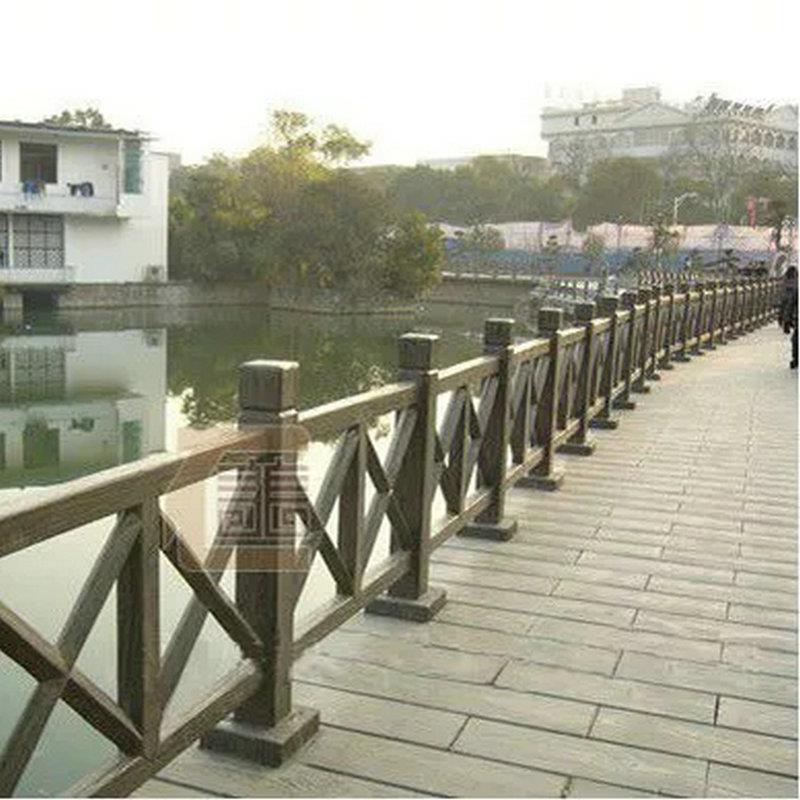 供应仿木栏杆仿木制品水泥栏杆定做景观河道园林仿木护栏