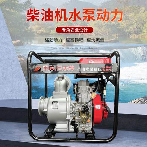 192F动力高扬程大流量农田灌溉大棚鱼塘抽水机6寸柴油自吸水泵