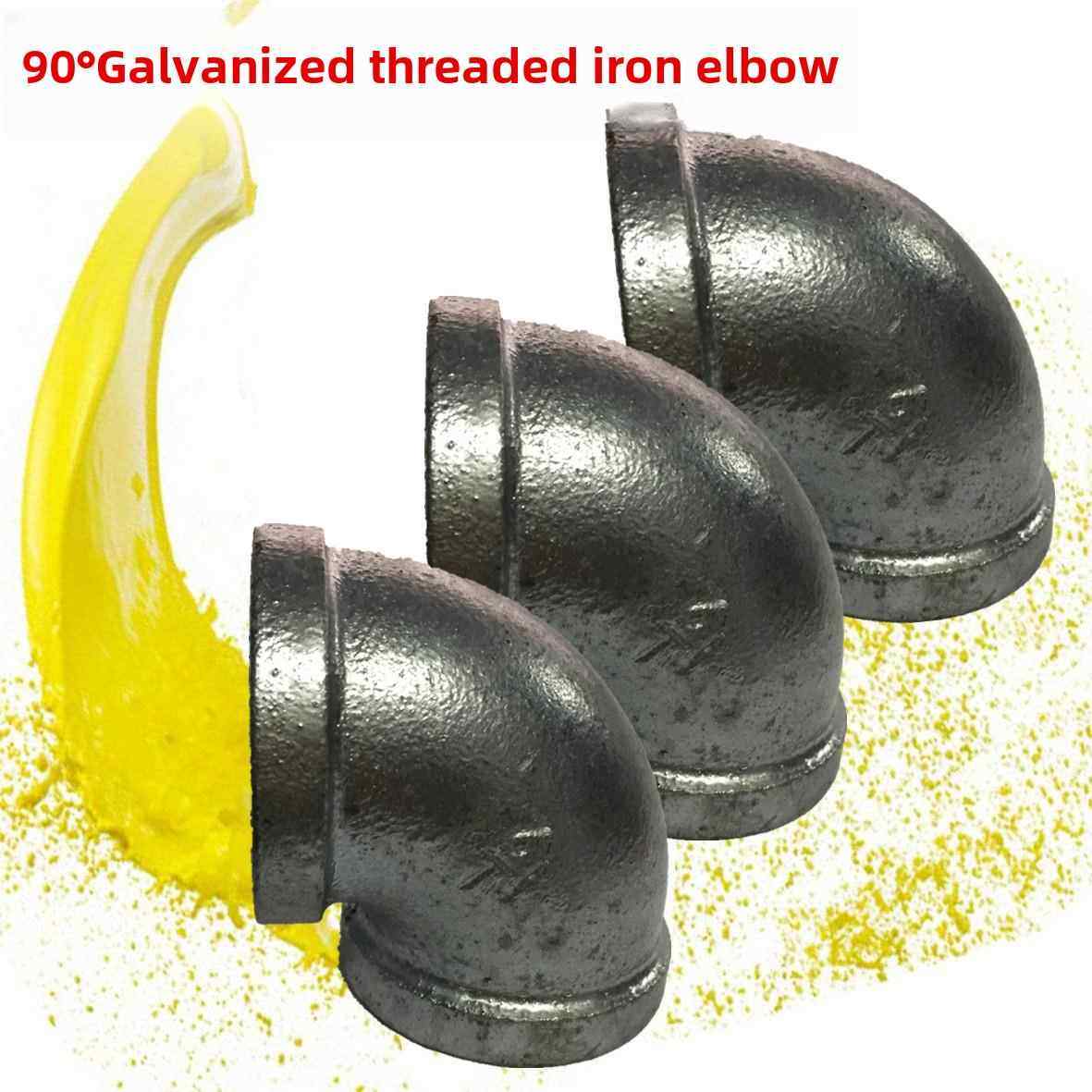 玛钢镀锌丝口90°度弯头水管接头 内牙水暖配件DN8~DN100 2分~4寸