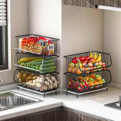 厨房台面蔬菜置物架菜架子多层放菜收纳筐窗台菜篮子姜蒜