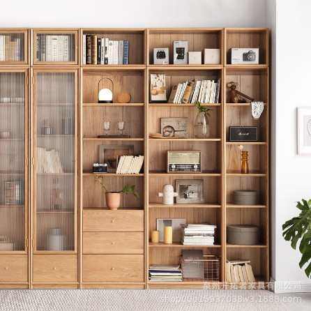 日式实木书柜 小户型家用储物收纳柜原木置物杂志柜书房组合书架,全屋定制,定制书柜,淘宝优惠券,粉丝福利购,淘宝优惠卷