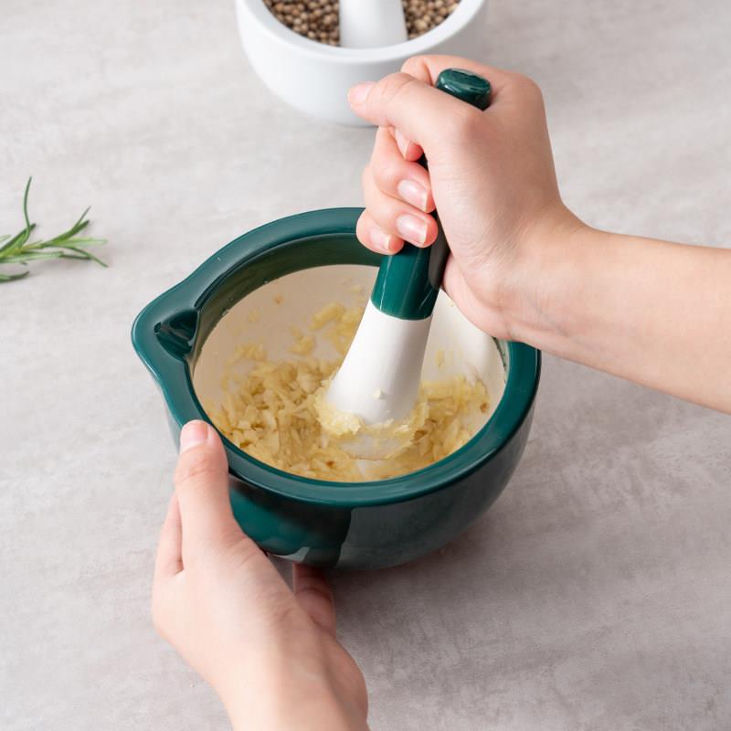 陶瓷研磨器家用捣蒜碗研磨碗宝宝辅食擂钵碗压蒜器厨房舂臼研钵体