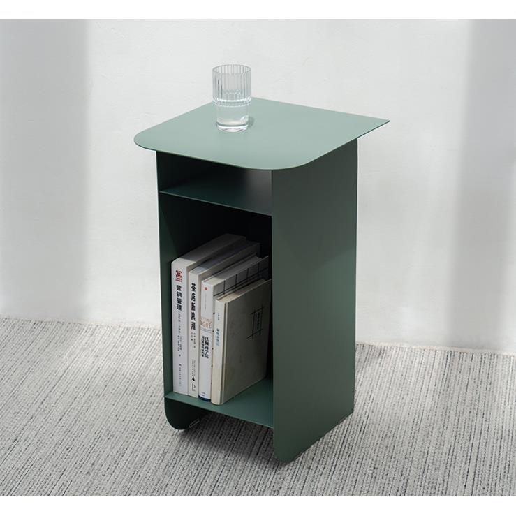 北欧简约沙发边柜卧室床头柜金属家用边几阳台绿色角几方形小角柜