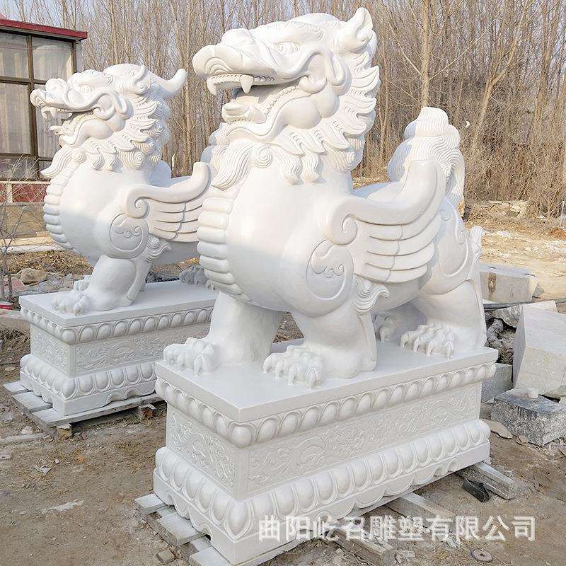 石雕貔貅汉白玉貔貅一对青石貔貅家用公司酒店门口别墅招财摆件