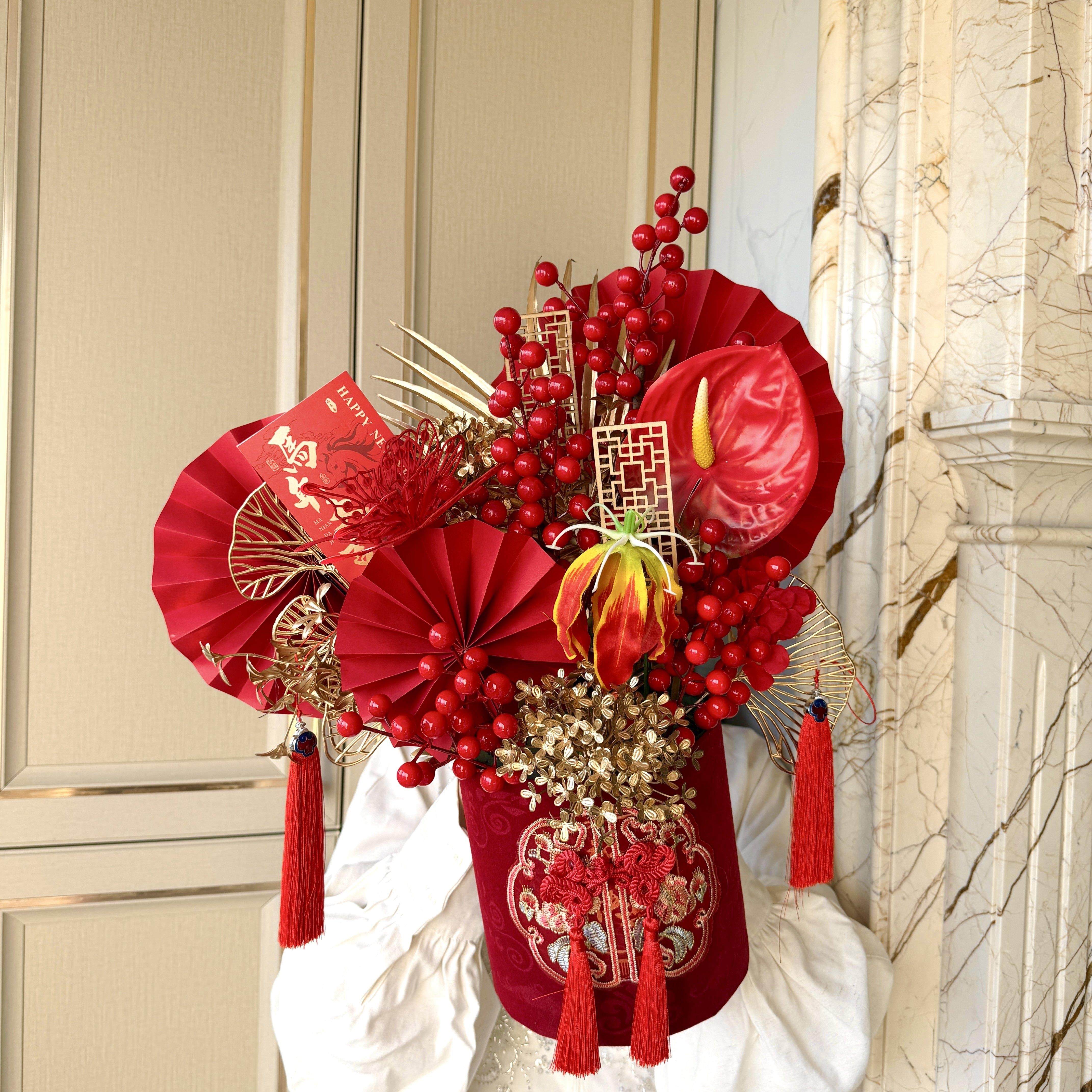 2026年宵花抱抱桶扭扭棒手工花福桶成品diy材料装饰摆件新年礼物