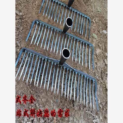 农用钢耙搂草加厚铁耙子齿合金密齿钉耙园艺平地松土农具石头工具