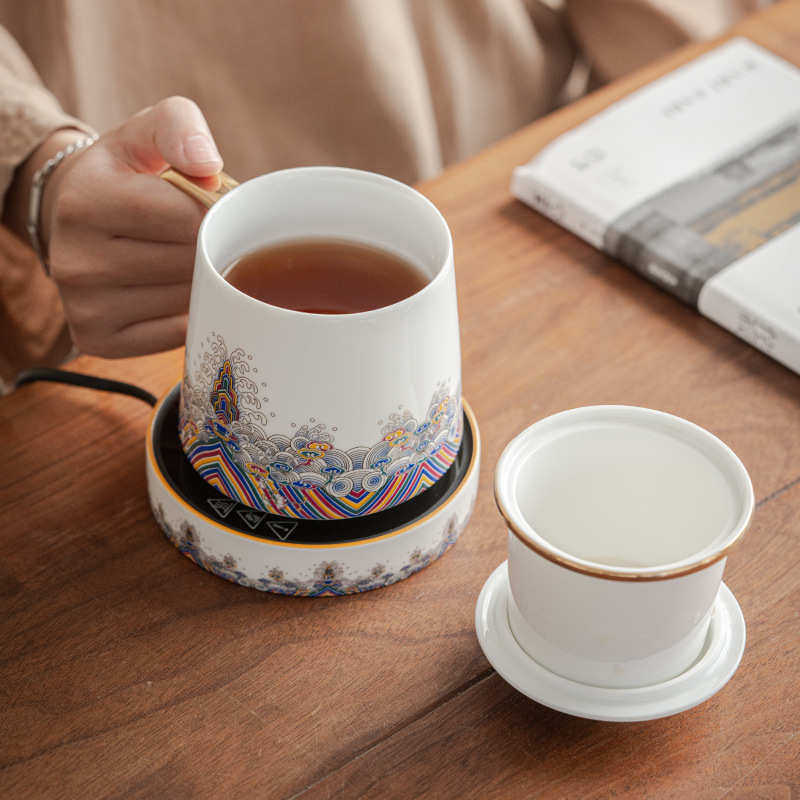 初璞 高档白瓷泡茶杯陶瓷带盖过滤办公室茶水分离个人杯恒温水杯,餐饮具,马克杯,淘宝优惠券,粉丝福利购,淘宝优惠卷