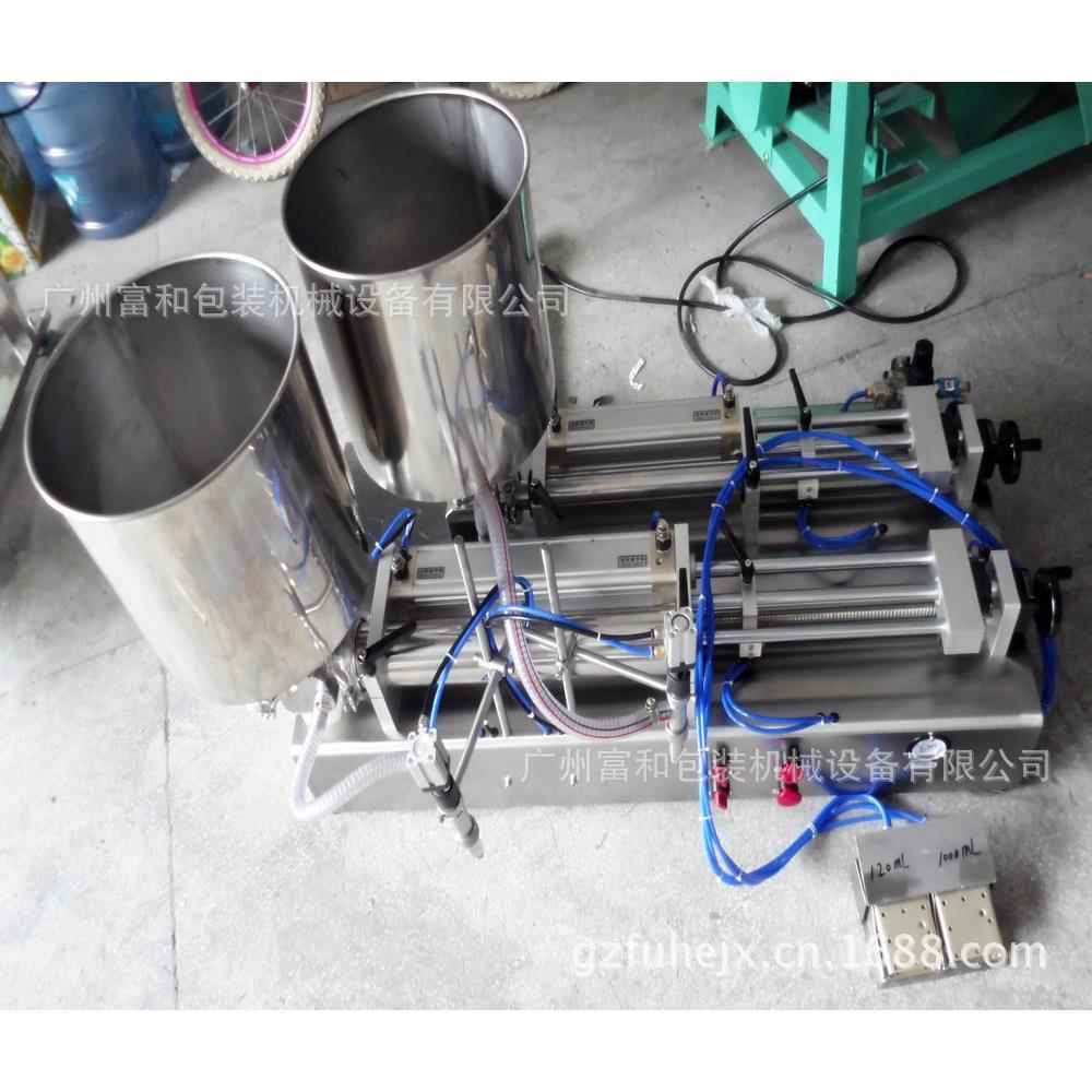 双头半自动活塞式灌装机单独控制灌装量自动卧式液体灌装机