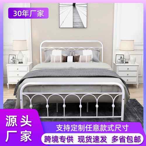 简约家用铁架床公寓民宿铁艺床单人床1.5米单层主卧双人床