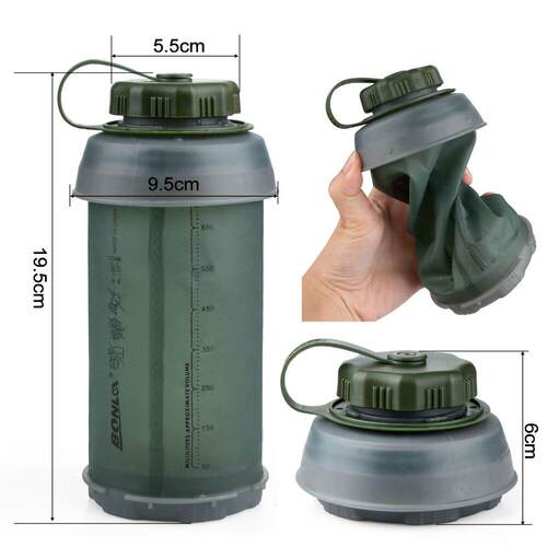 750ML Portable Outdoor Collapsible Sport TPU Soft Water Bott