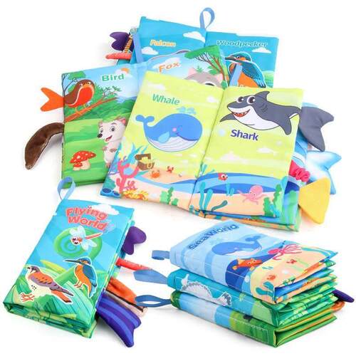0 12 Month Montessori Baby Cloth Books Toys for Children Bus