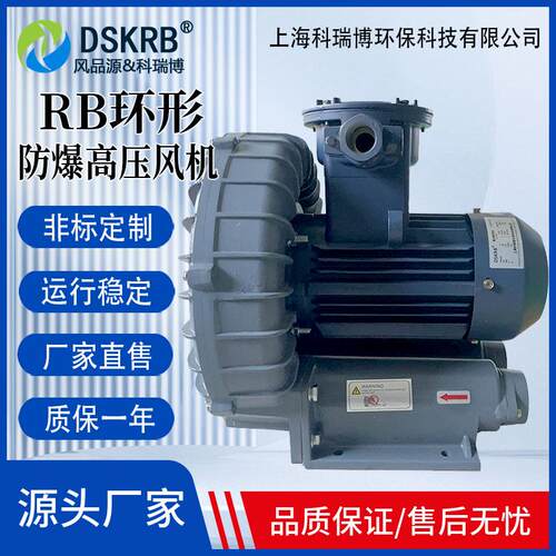 RB-033环形旋涡高压风机 2.2KW粉尘化工防爆隔爆CT4鼓风机