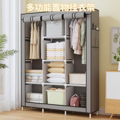 南美热销简易130款多功能防尘布衣柜家居卧室衣橱柜组装收纳柜