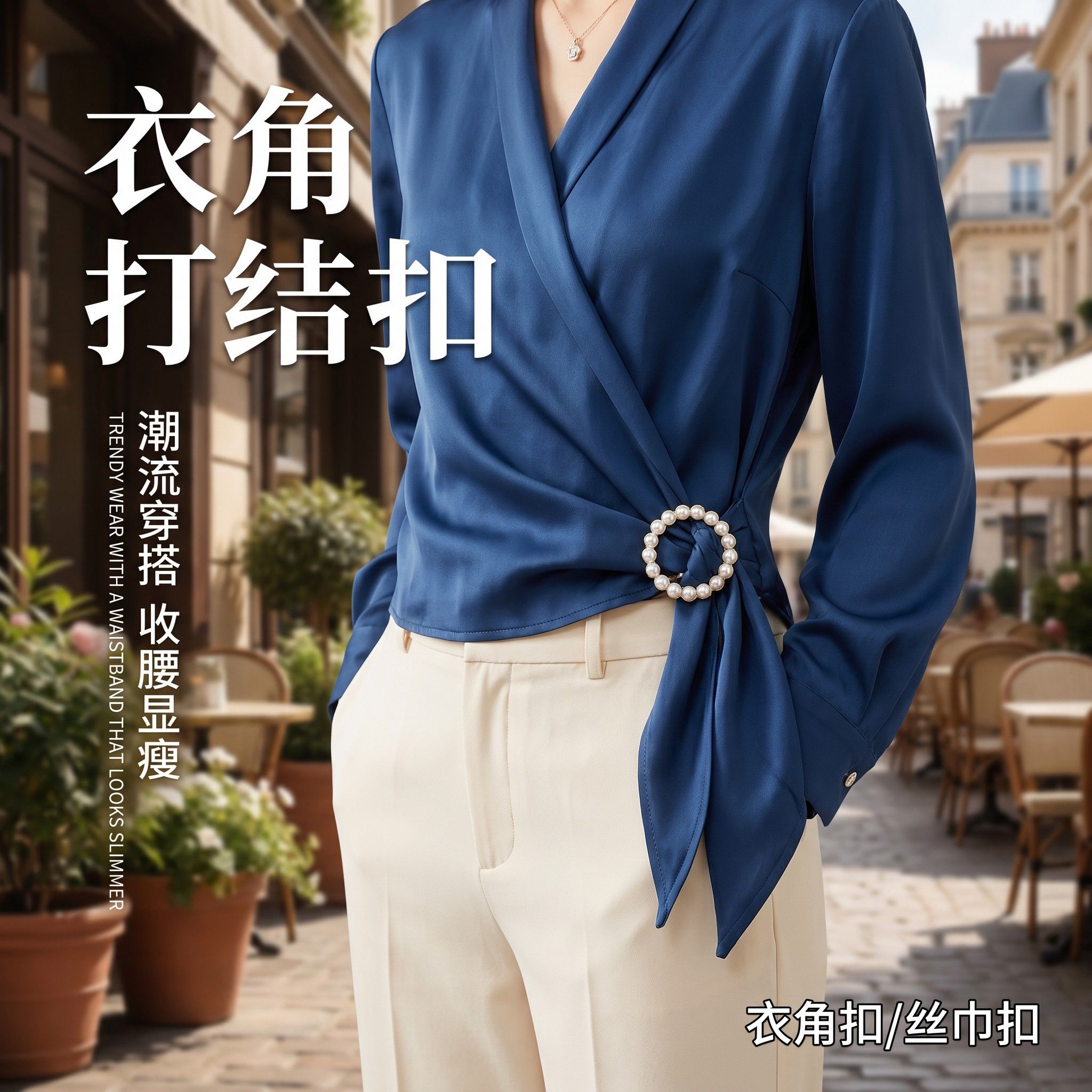 衣角打结扣高档精美款t恤衬衫下摆固定扣衣服收腰扣金属扣子扣环