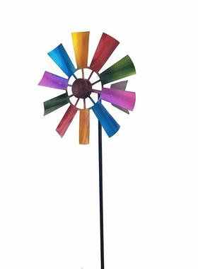 铁艺金属风车园艺庭院户外风车花园插件旋转风车金属工艺摆件