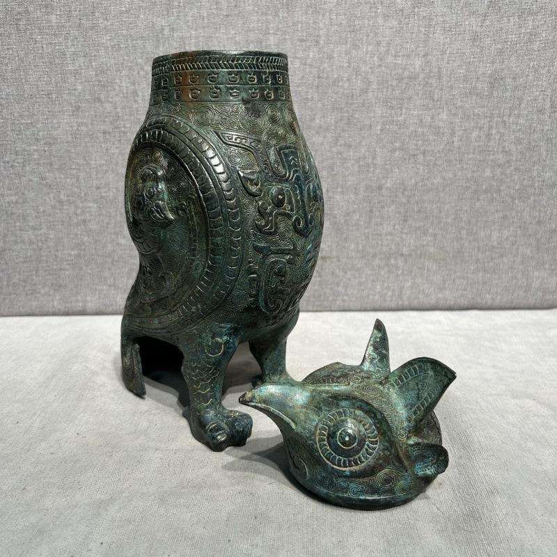 【商代晚期】鸮尊青铜器仿古摆件 高精度复刻 收藏级摆件厂家直销