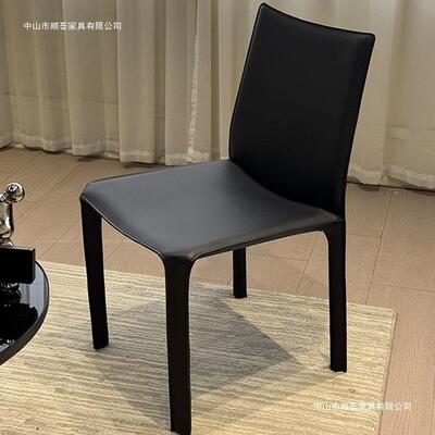 意式马鞍皮餐椅Cassina卡西纳cab412设计师艺术简约家用靠背椅子