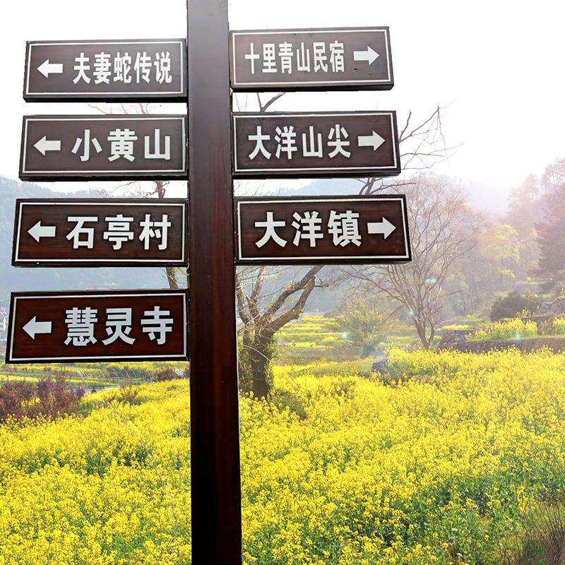 家供应户外道路路山村庄木示纹厂指路牌镀锌板防锈引导指路牌生产