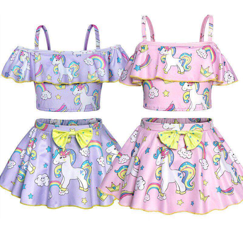 儿童泳衣女童2026新款小马彩虹小马泳衣女童两件式泳衣套装比基尼