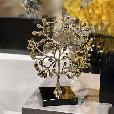 财树招树客厅装饰摆件玄电视柜酒柜轻RD5772R奢水晶财家居轻关奢